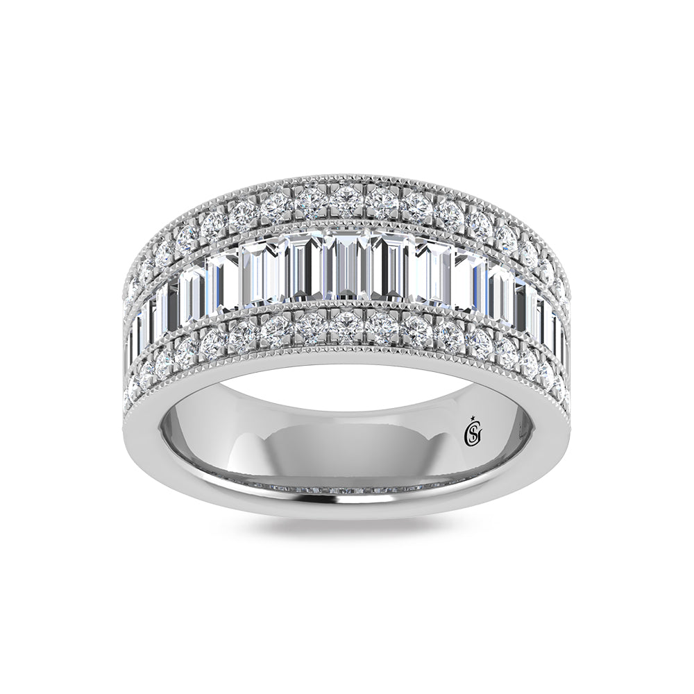14K White Gold Labgrown Diamond 1 3/8 Ct.Tw. Ladies Band
