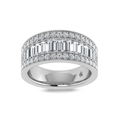 14K White Gold Labgrown Diamond 1 3/8 Ct.Tw. Ladies Band