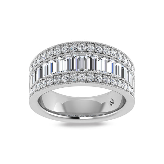 14K White Gold Labgrown Diamond 1 3/8 Ct.Tw. Ladies Band
