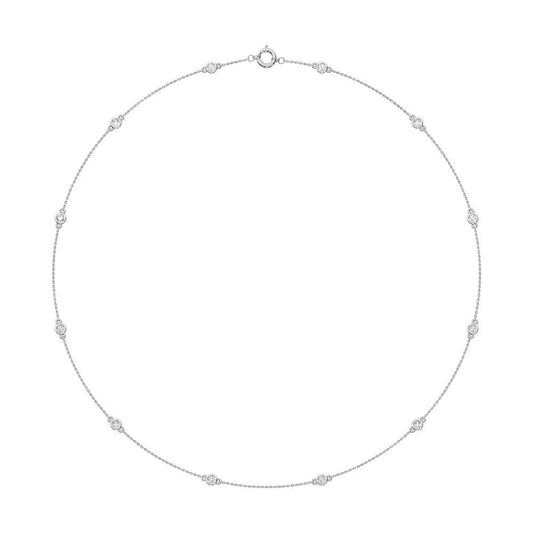 14K White Gold Lab Grown Diamond 1/2 Ct.Tw. Fashion Necklace