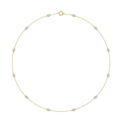 14K Yellow Gold Lab Grown Diamond 2 Ct.Tw. Fashion Necklace