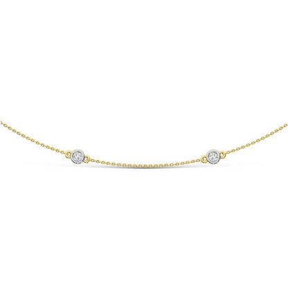 14K Yellow Gold Lab Grown Diamond 2 Ct.Tw. Fashion Necklace