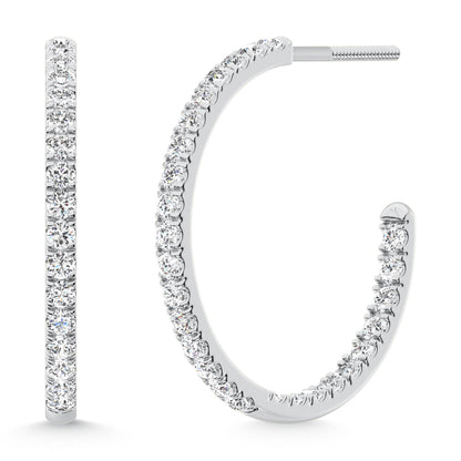 14K White Gold Labgrown Diamond 1 Ct.Tw. Hoop Earrings
