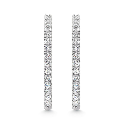 14K White Gold Labgrown Diamond 1 Ct.Tw. Hoop Earrings