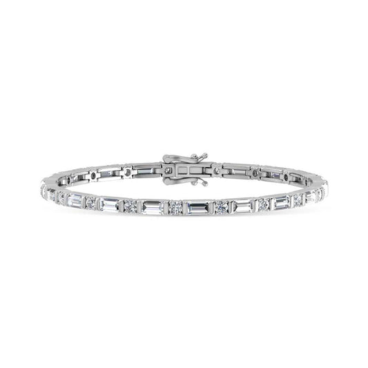 14K White Gold Lab Grown Diamond 4 1/2 Ct.Tw. Tennis Bracelet