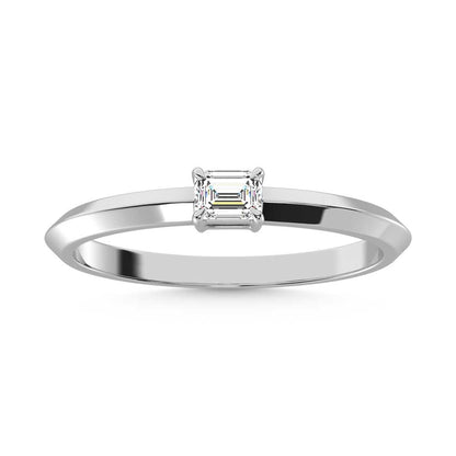 14K White Gold Lab Grown Diamond 1/4 Ct.Tw. Emerald Shape Promise Ring