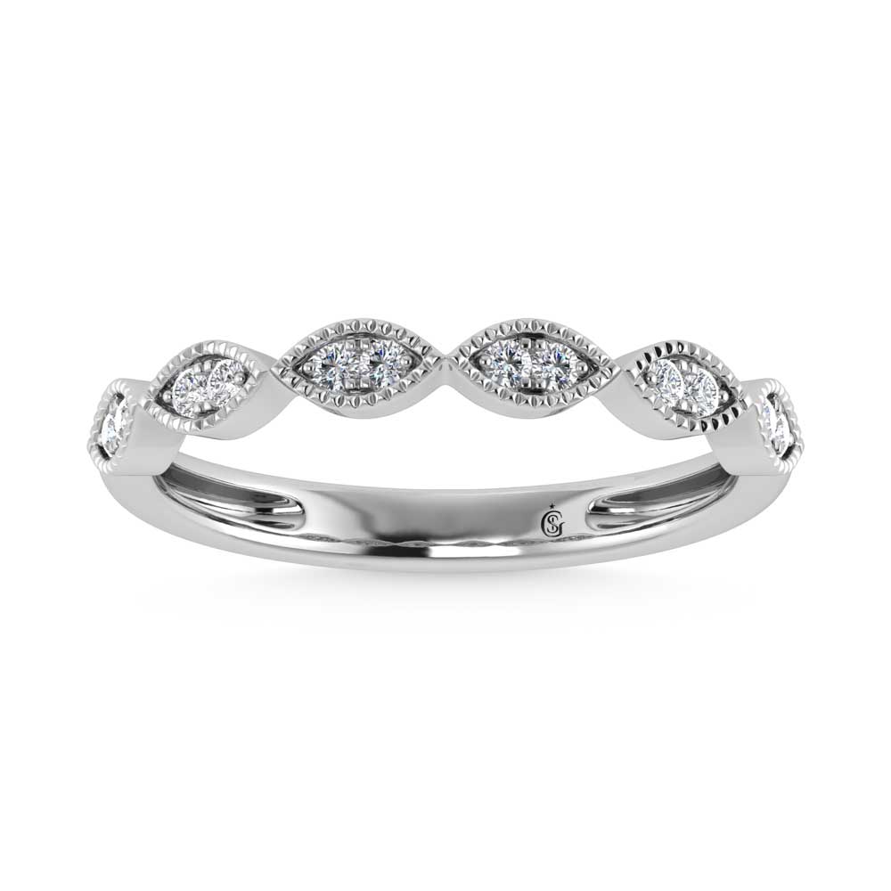 10K White Gold Lab Grown Diamond 1/6 Ct.Tw. Stack Band