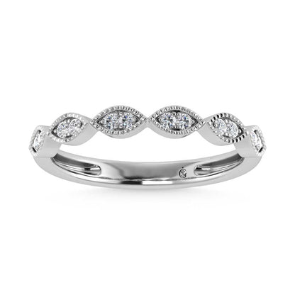 10K White Gold Lab Grown Diamond 1/6 Ct.Tw. Stack Band