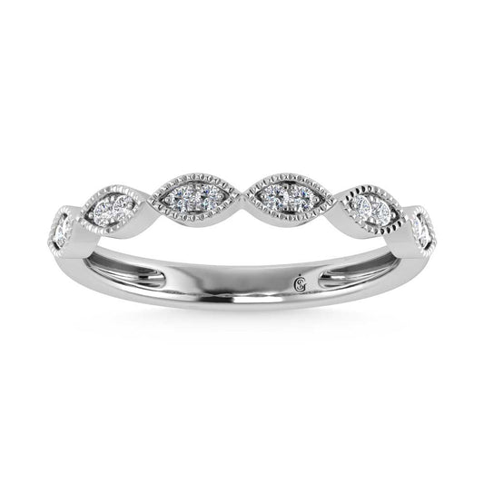 10K White Gold Lab Grown Diamond 1/6 Ct.Tw. Stack Band