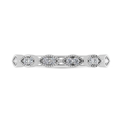 10K White Gold Lab Grown Diamond 1/6 Ct.Tw. Stack Band