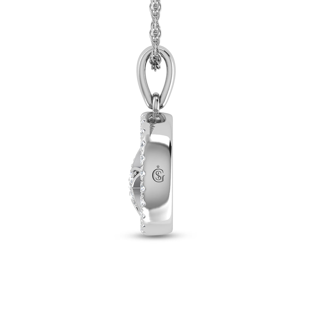 Sterling Silver 1/6 Ct.Tw. Lab Grown Diamond Sea Of Life Star Fish Pendant