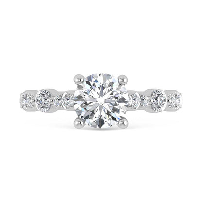 14K White Gold Lab Grown Diamond 2 1/2 Ct.Tw. Engagement Ring (Center Round 2ct)