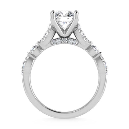 14K White Gold Lab Grown Diamond 2 1/2 Ct.Tw. Engagement Ring (Center Round 2ct)