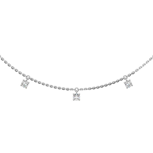 14K White Gold Lab Grown Diamond 1/4 Ct.Tw. 7 Stone Necklace