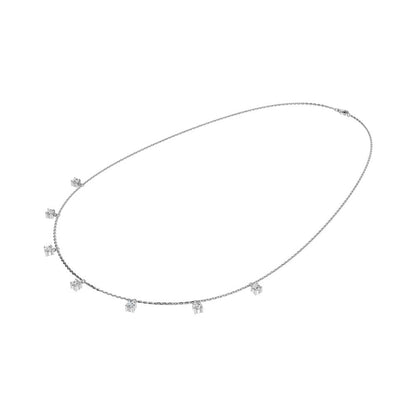 14K White Gold Lab Grown Diamond 1/4 Ct.Tw. 7 Stone Necklace