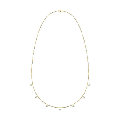 14K Yellow Gold Lab Grown Diamond 1/8 Ct.Tw. 7 Stone Necklace
