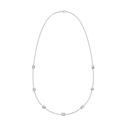 14K White Gold Lab Grown Fancy Diamond 3/4 Ct.Tw. 7 Stone Necklace