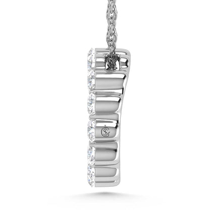 14K White Gold Lab Grown Diamond 1 Ct.Tw. Circle Pendant