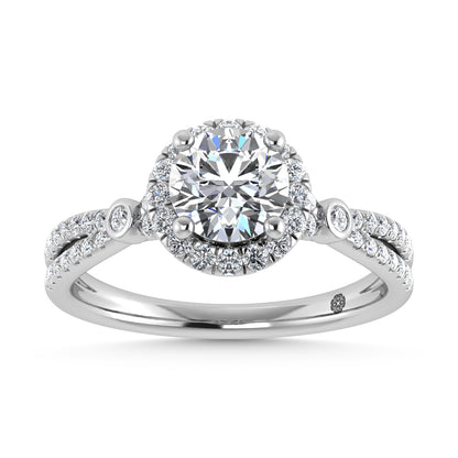 10K White Gold Lab Grown Diamond 1 1/4 Ct.Tw. Engagement Ring