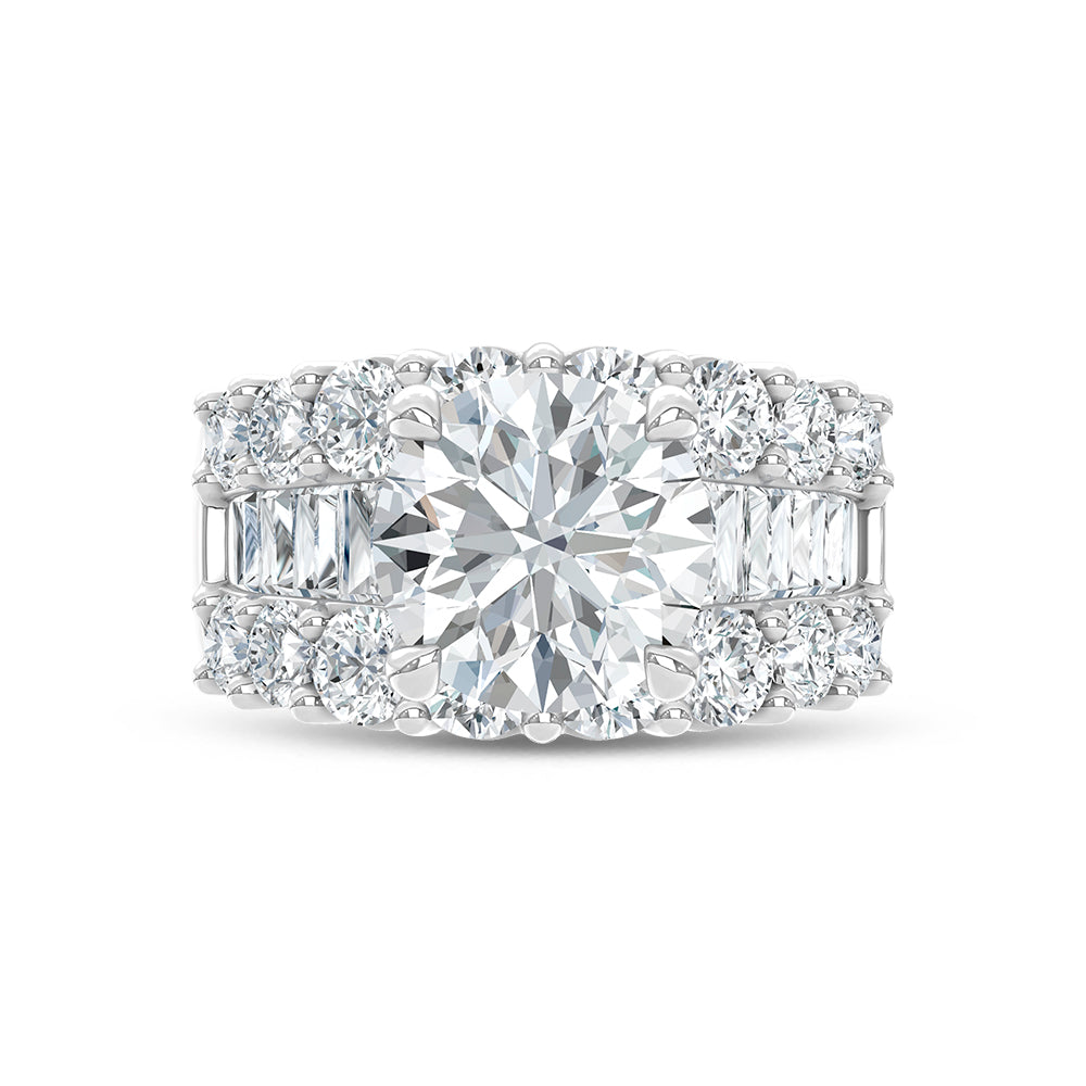 14K White Gold Lab Grown Diamond 8 3/4 Ct.Tw. Engagement Ring (Round 5ct Center)
