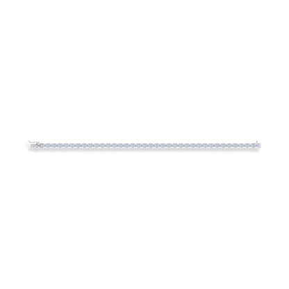 14K White Gold 15 Ct.Tw. Emerald Horizontal Shape Labgrown Diamond Tennis Bracelet