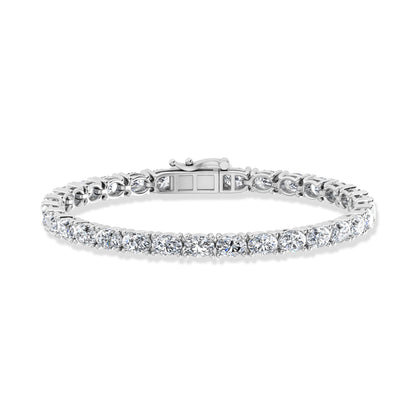 14K White Gold 10 Ct.Tw. Oval Horizontal Shape Labgrown Diamond Tennis Bracelet