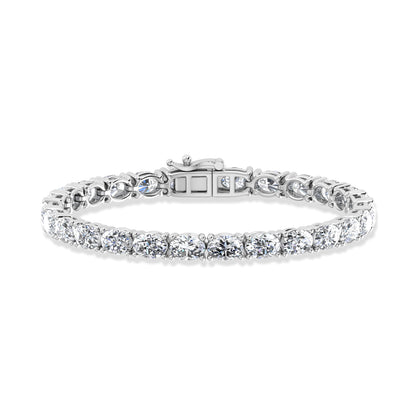 14K White Gold 14 Ct.Tw. Oval Horizontal Shape Labgrown Diamond Tennis Bracelet