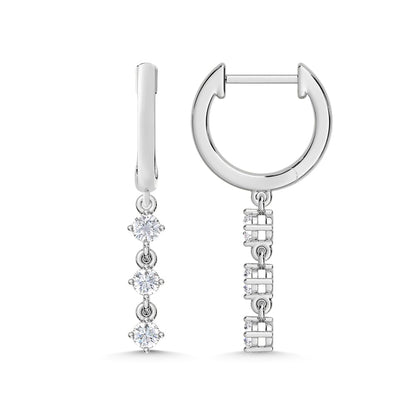 10K White Gold 1/3 Ct.Tw. Lab Grown Diamond Fashion Earrings
