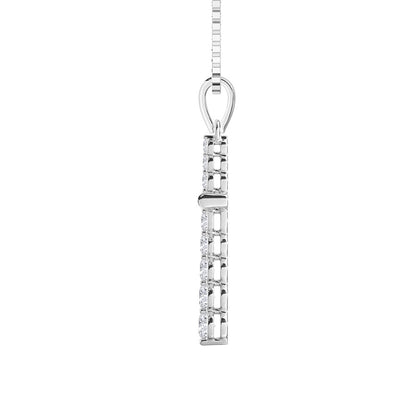 10K White Gold Lab Grown Diamond 1/3 Ct.Tw. Cross Pendant
