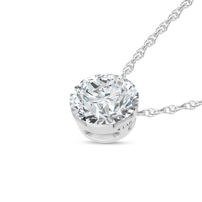 14K White Gold Lab Grown Diamond 2 Ct.Tw. Solitaire Slide Pendant