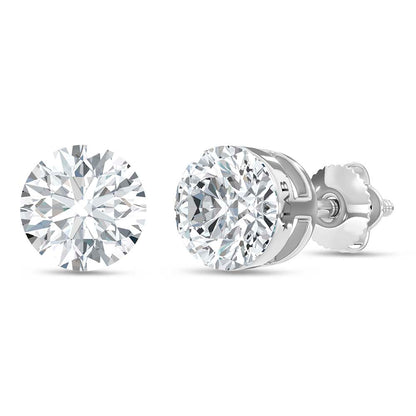 14K White Gold Lab Grown Diamond 2 Ct.Tw. Float Invisible Stud Earrings