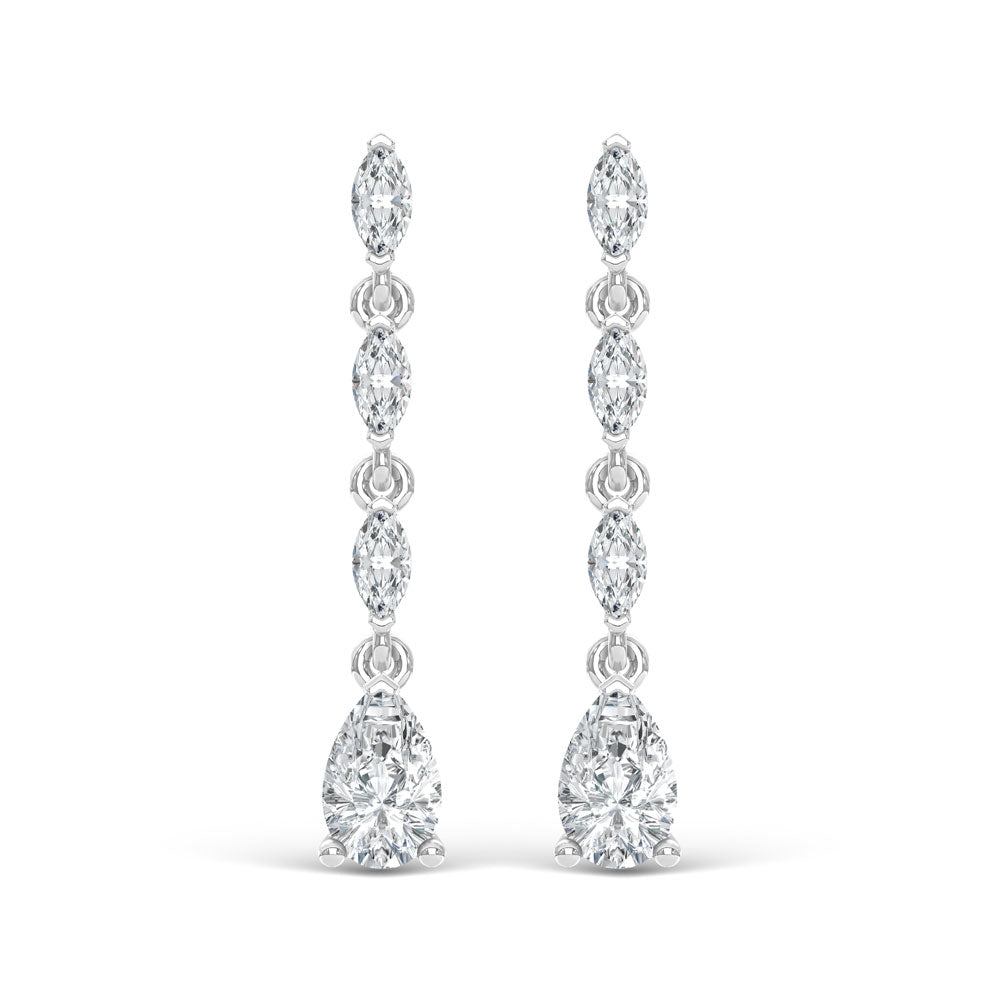 14K White Gold Lab Grown Diamond 1 Ct.Tw. Dangler Earrings