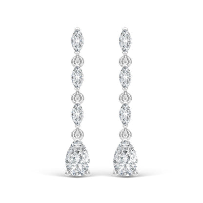 14K White Gold Lab Grown Diamond 1 Ct.Tw. Dangler Earrings