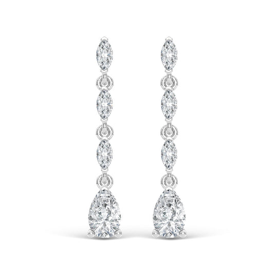 14K White Gold Lab Grown Diamond 1 Ct.Tw. Dangler Earrings