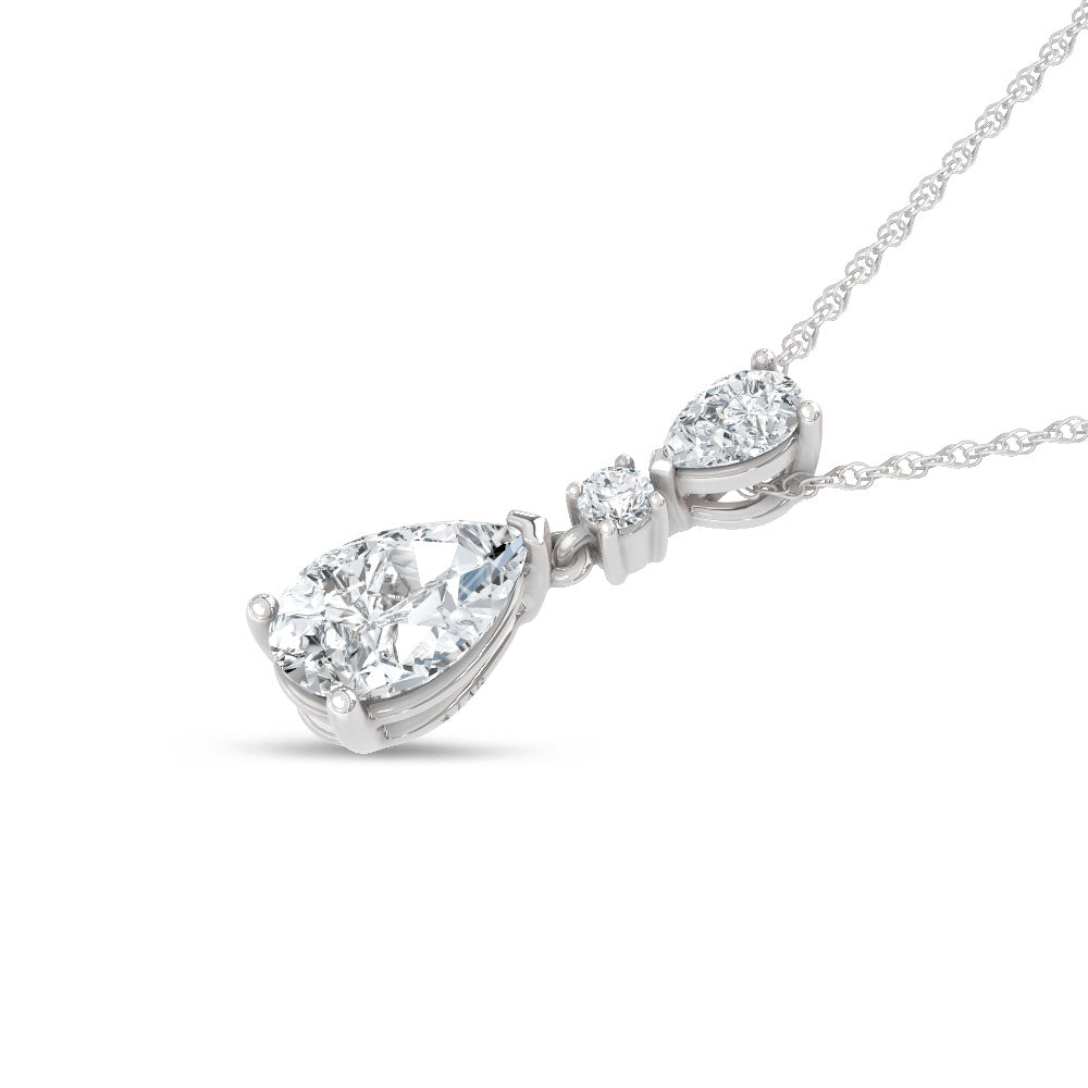 14K White Gold Lab Grown Diamond 1 1/2 Ct.Tw. Fashion Pendant