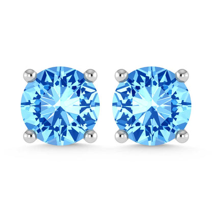 14K White Gold Lab Grown Blue Diamond 1/2 Ct.Tw. Stud Earrings