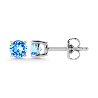 14K White Gold Lab Grown Blue Diamond 1/2 Ct.Tw. Stud Earrings