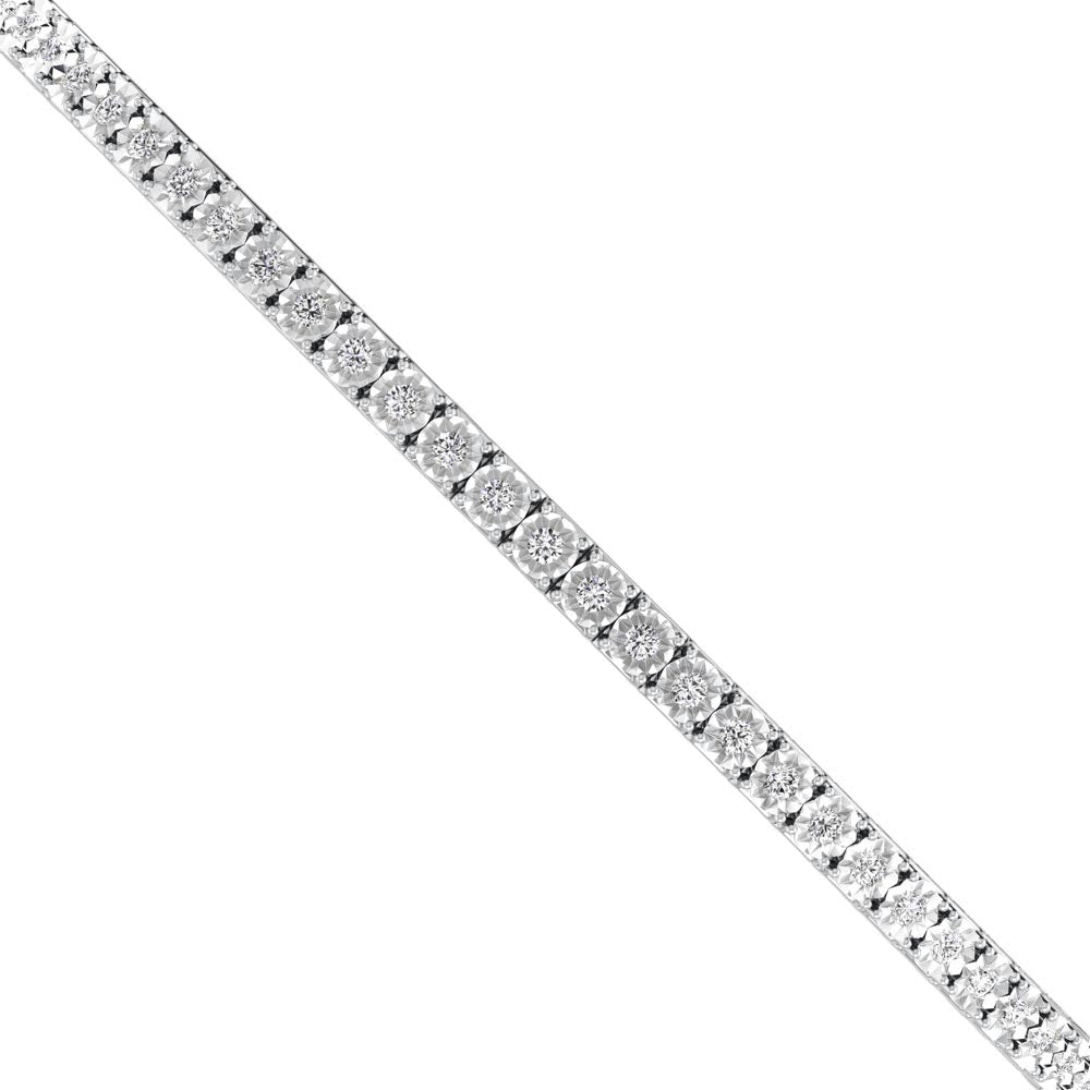 Sterling Silver Labgrown Diamond 1/2 Ct.Tw. Flexi Bangle