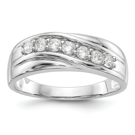 14K White Gold Lab Grown Diamond VS/SI FGH Men's Band