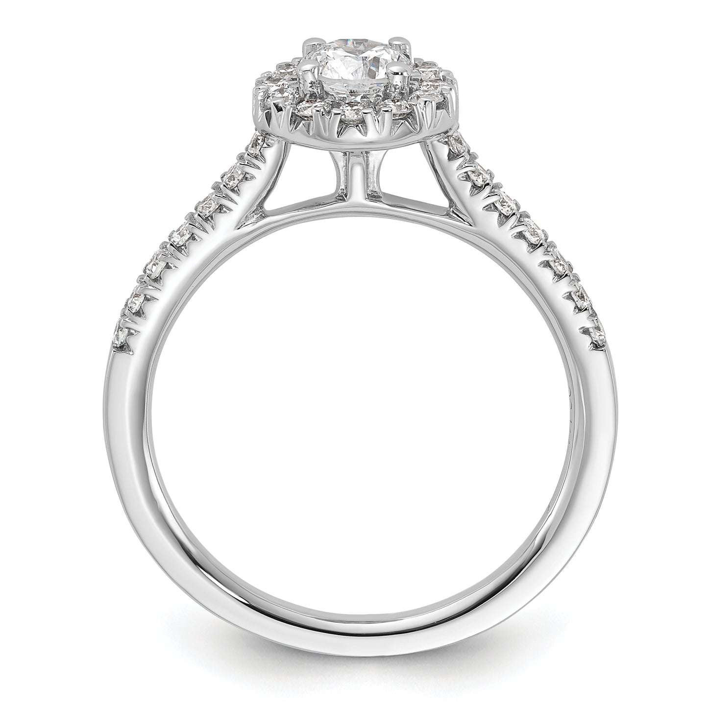 14K White Gold Eternal Promise Lab Grown VS/SI FGH Dia Halo Complete Ring