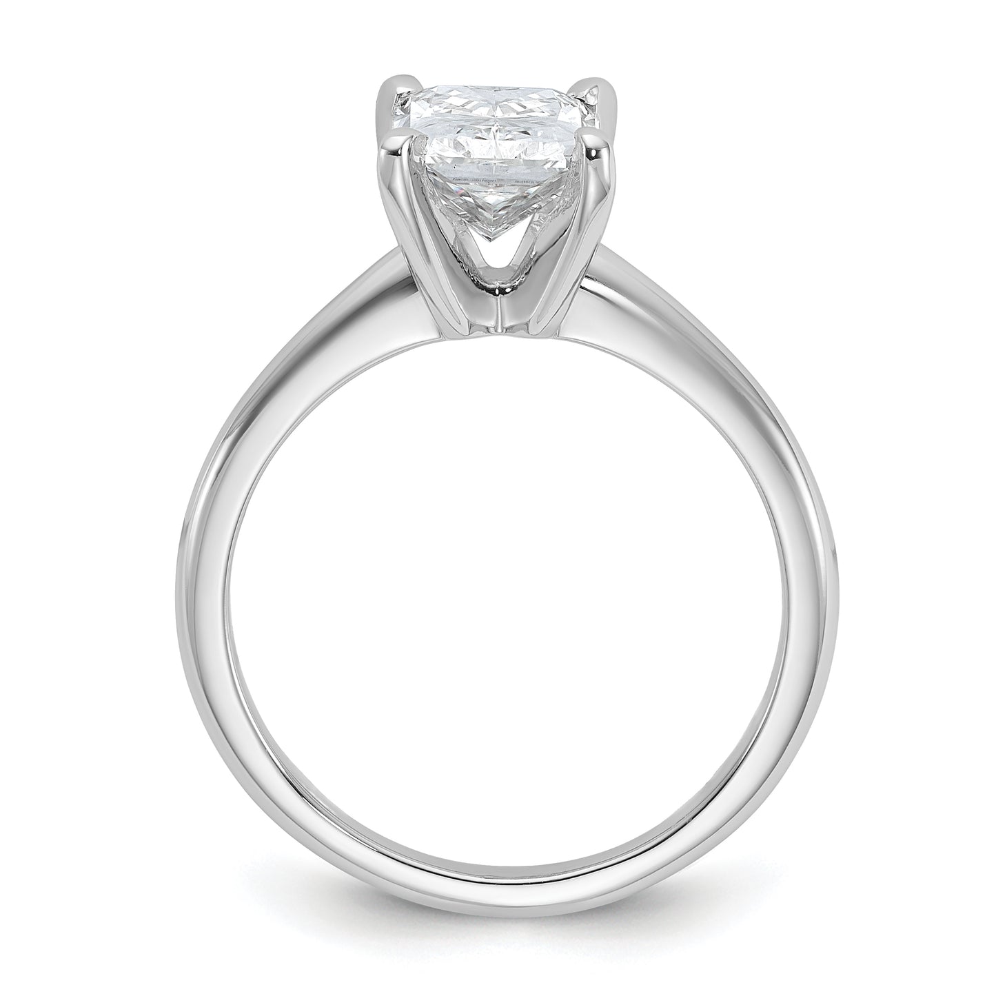 14k White Gold Lab Grown VS/SI FGH Dia Solitaire with 2.00-2.25 Radiant