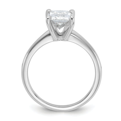 14k White Gold Lab Grown VS/SI FGH Dia Solitaire with 2.00-2.25 Radiant