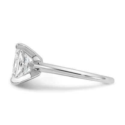 14k White Gold Lab Grown VS/SI FGH Dia Solitaire with 2.00-2.25 Radiant