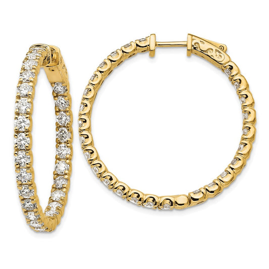 14ky Lab Grown Dia. VS/SI FGH Round Hoop w/Safety Clasp Earri